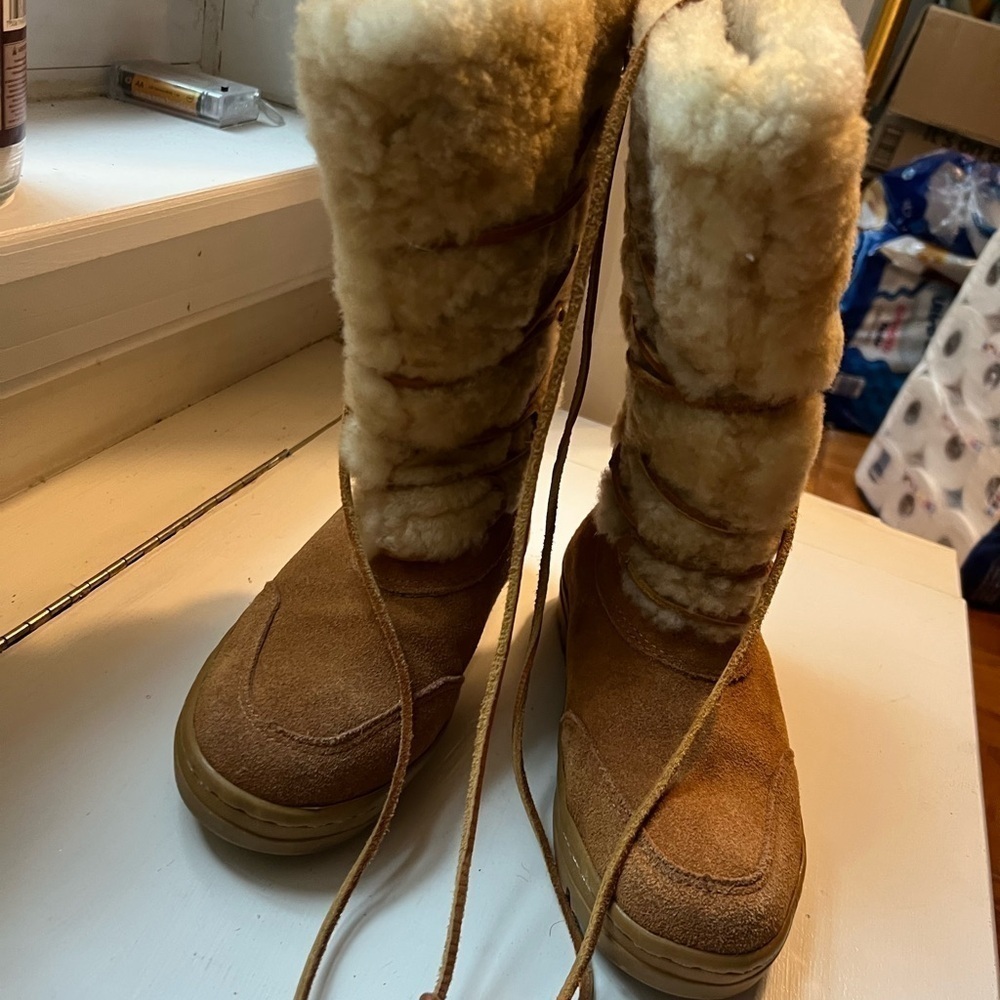 NWOT J. Crew Shearling Suede Wrap Boots 6 - Picture 10 of 11